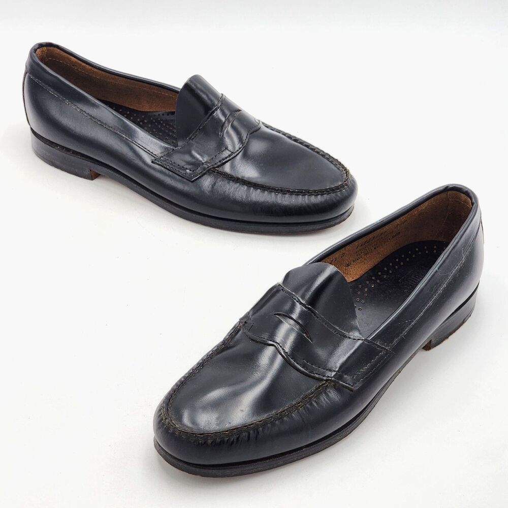 G.H. Bass & Co Weejuns VTG Larson Leather Penny Loafer Dress Shoes Black Size 12